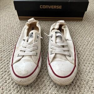 Converse - Adult Low Cut White Sneakers (7W)